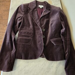 LOFT Women's Purple Velvet Blazer